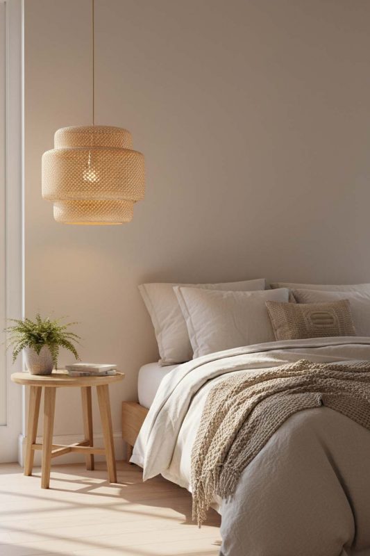 Bedroom Natural Bamboo Sinnerlig Pendant Lamp - Cozy & Relaxing