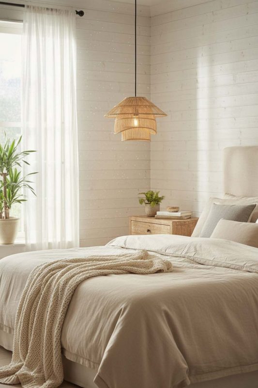 Bedroom Pagoda Shape Bamboo Pendant Light - Soft & Dreamy