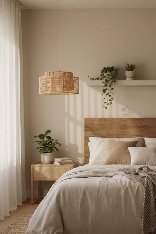 Bedroom Paper Rope Pendant Light A - Calm & Peaceful