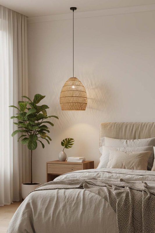 Bedroom Rattan Cluster Chandelier - Romantic & Warm
