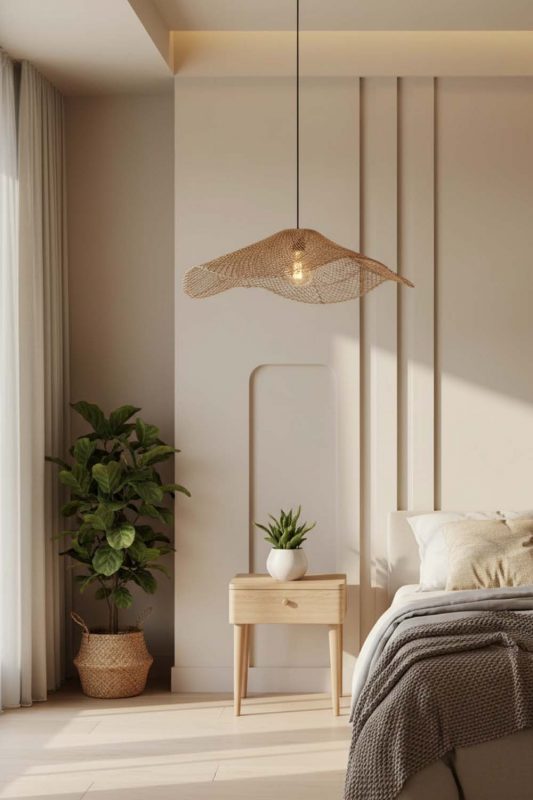 Bedroom Single Lotus Leaf Pendant Light - Calm & Peaceful
