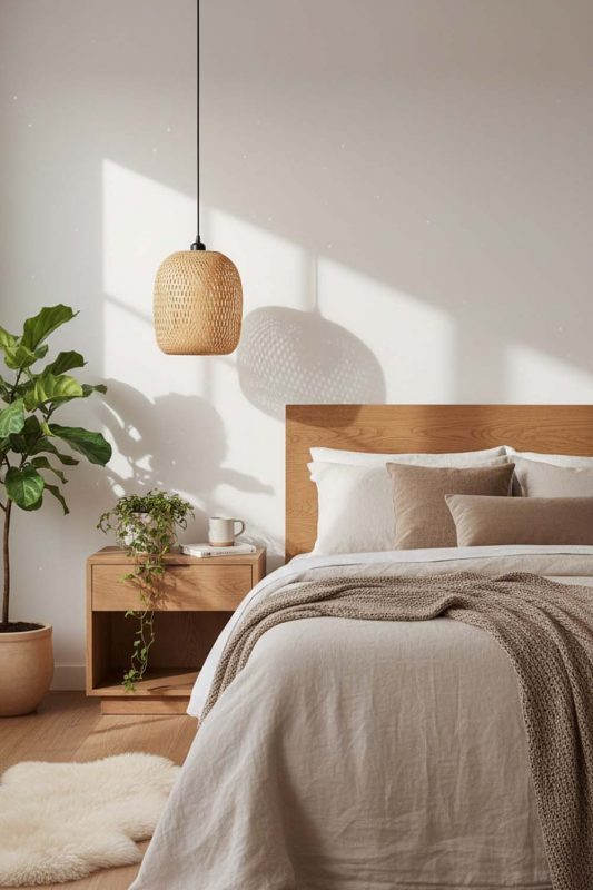 Bedroom Small Bamboo Cluster Pendant Light - Romantic & Warm