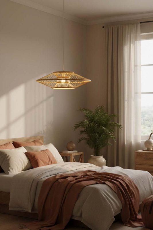 Bedroom Ufo Suspension Bamboo Light - Romantic & Warm