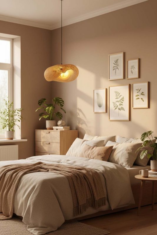 Bedroom Wicker Bird Nest Pendant Light A - Minimal & Serene