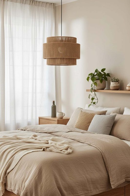 Bedroom Wicker Rope Lantern - Minimal & Serene