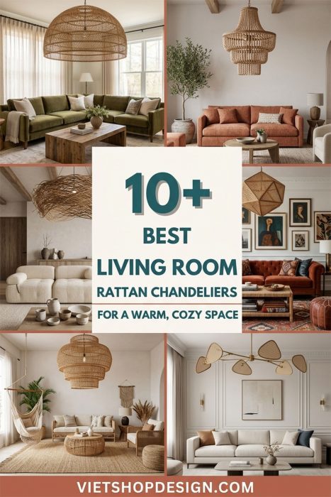 Best Living Room Rattan Chandeliers For A Warm, Cozy Space