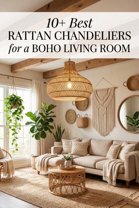 Best Rattan Chandeliers For A Boho Living Room