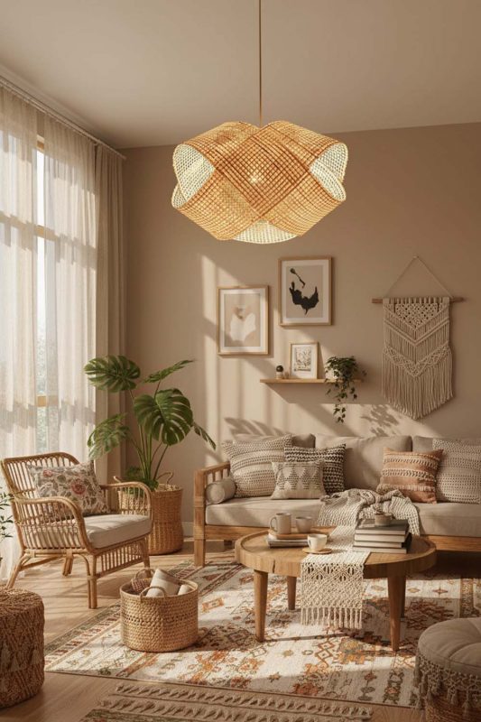 Boho Bamboo Cloud Chandelier - Artistic & Unique