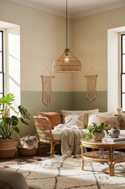 Boho Bell Shape Hemp Rope Pendant Light - Vibrant & Creative