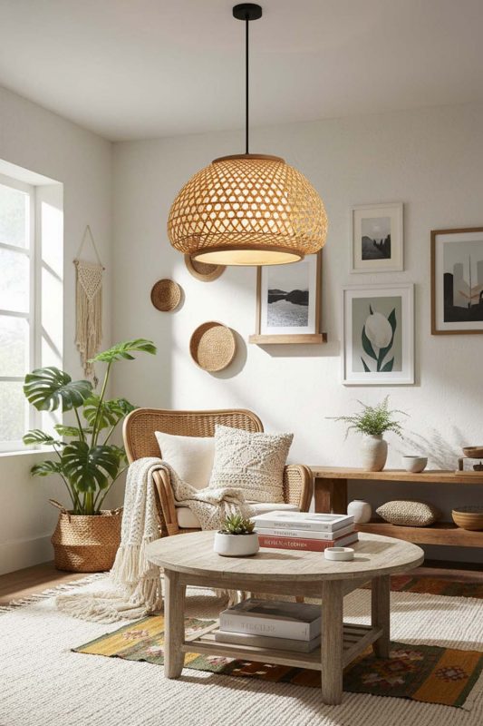 Boho Lattice Bamboo Pendant Light - Artistic & Unique