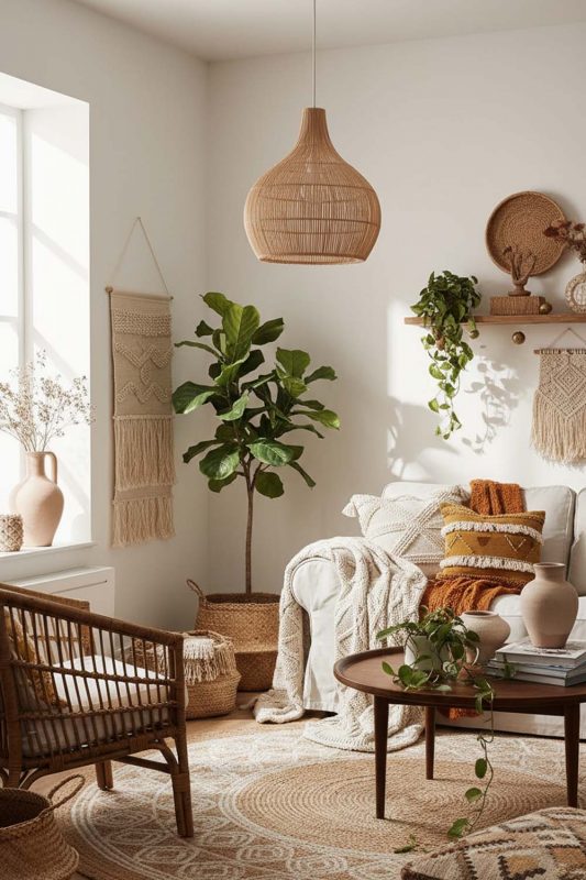 Boho Natural Simple Rattan Pendant Light - Warm & Textured