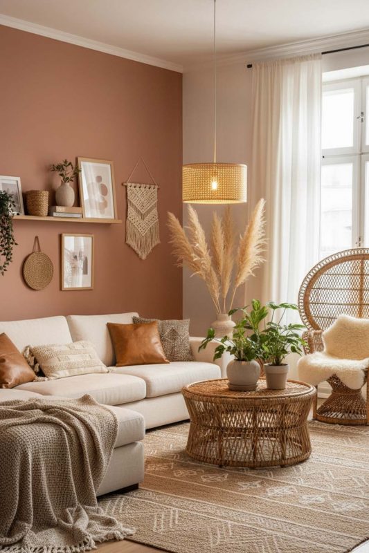 Boho Small Rattan Drum Pendant Light - Free-spirited & Cozy