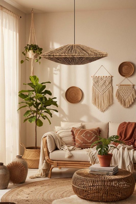 Boho Ufo Hemp Rope Pendant Light - Free-spirited & Cozy