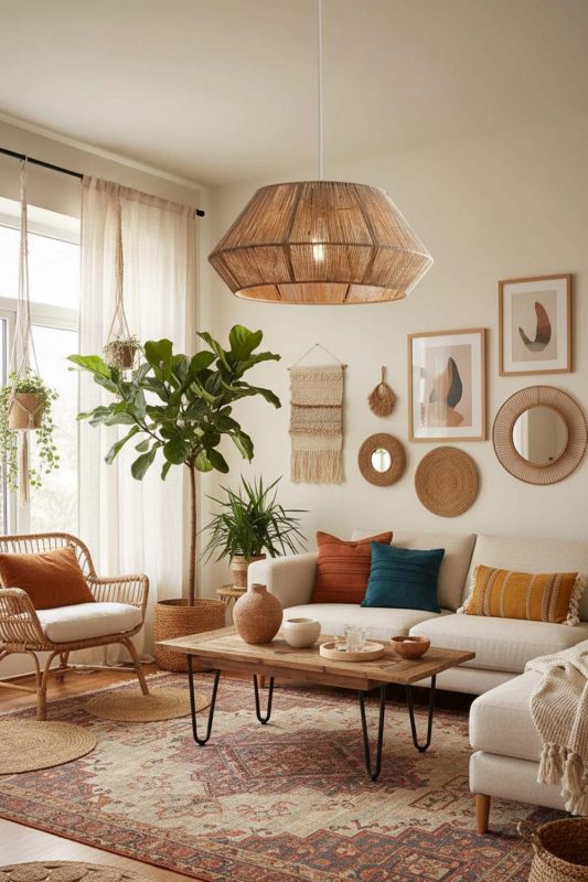Boho Vintage Hemp Rope Pendant Light - Free-spirited & Cozy