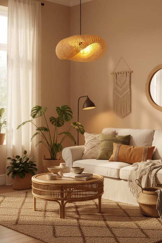 Boho Wicker Bird Nest Pendant Light A - Vibrant & Creative