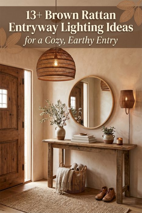 Brown Rattan Entryway Lighting Ideas