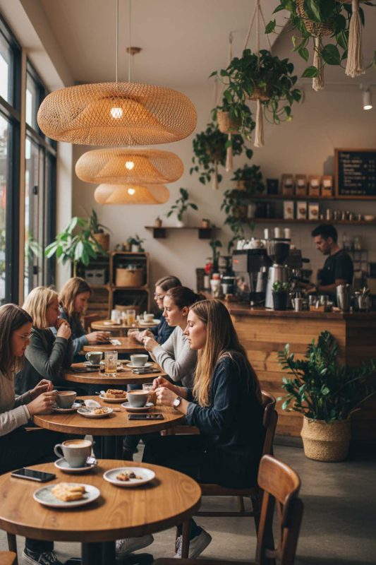 Cafe Bamboo Halo Pendant Light - Cozy Coffee Vibes
