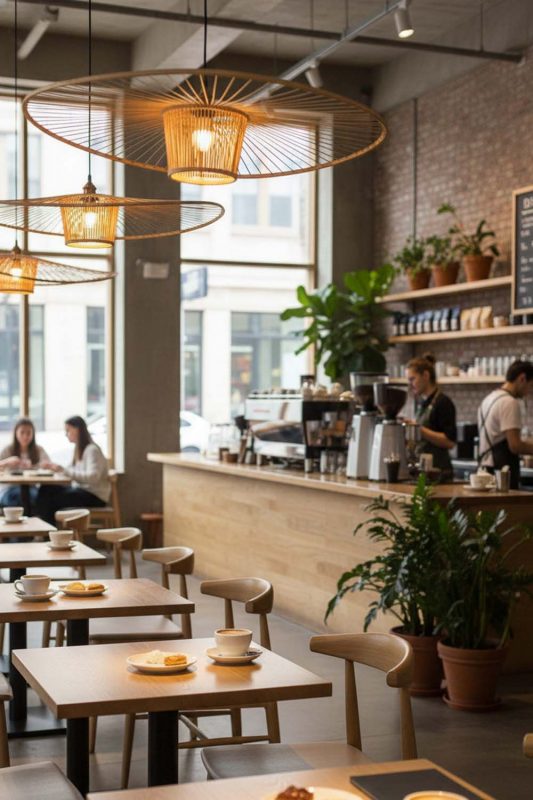 Cafe Bamboo Wave Pendant Light - Aesthetic & Trendy