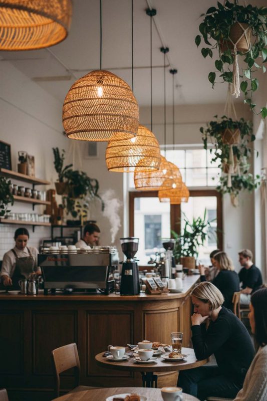 Cafe Beige Rattan Cage Pendant Light - Artistic & Unique