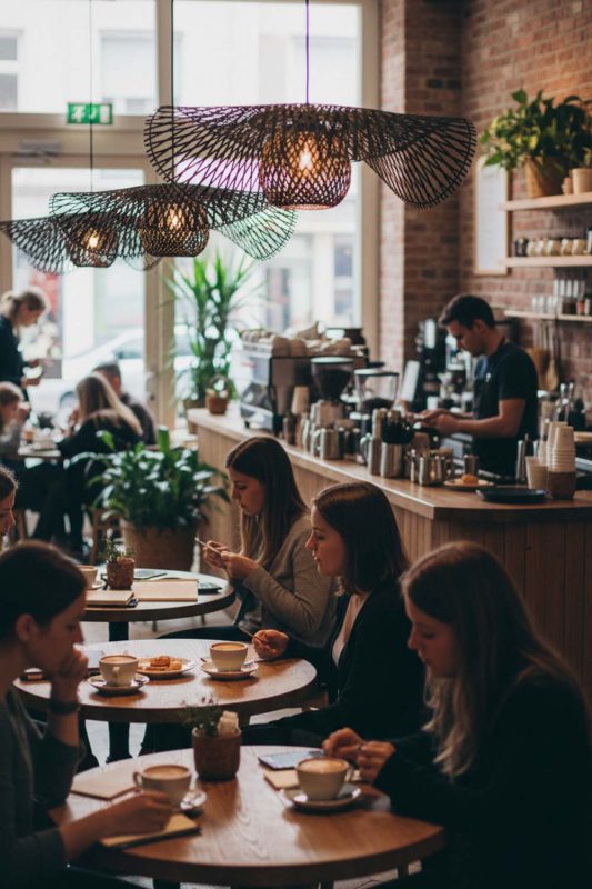 Cafe Black Lotus Bamboo Pendant Light - Cozy Coffee Vibes