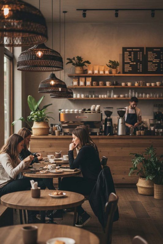 Cafe Black Rattan Radiant Pendant Lights - Cozy Coffee Vibes