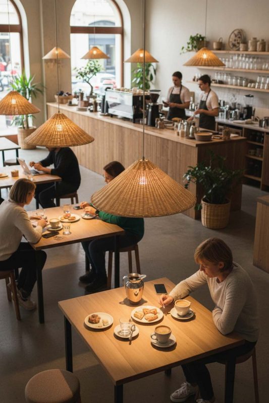 Cafe Brown Rattan Cone Pendant Light - Artistic & Unique