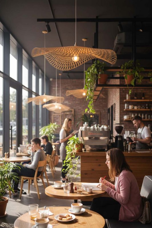 Cafe Double Bamboo Lotus Leaf Pendant Light - Artistic & Unique