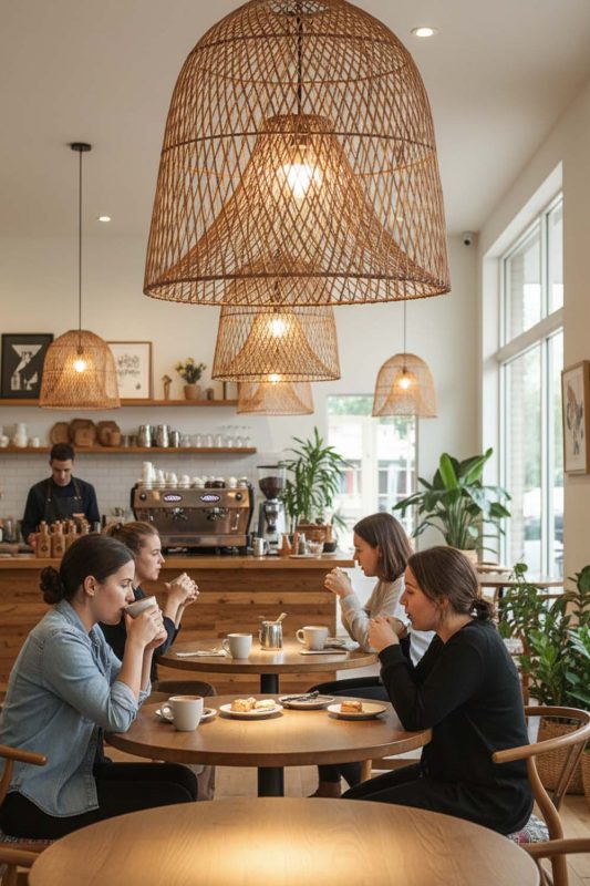 Cafe Double Layer Rattan Cage Pendant - Aesthetic & Trendy