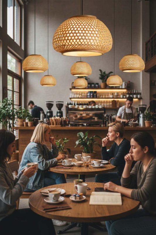 Cafe Lattice Bamboo Pendant Light - Aesthetic & Trendy