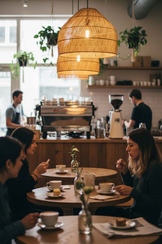 Cafe Natural Rattan Wide Dome Fixture - Cozy Coffee Vibes