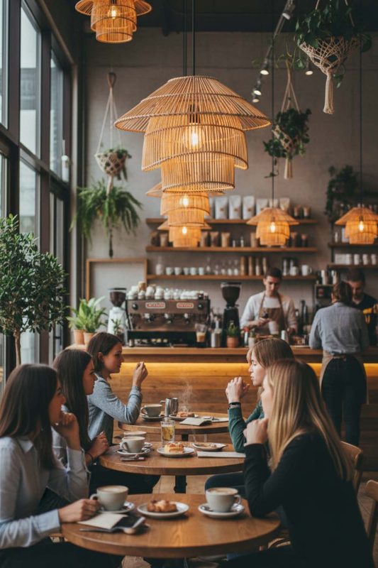 Cafe Pagoda Shape Bamboo Pendant Light - Warm & Instagrammable