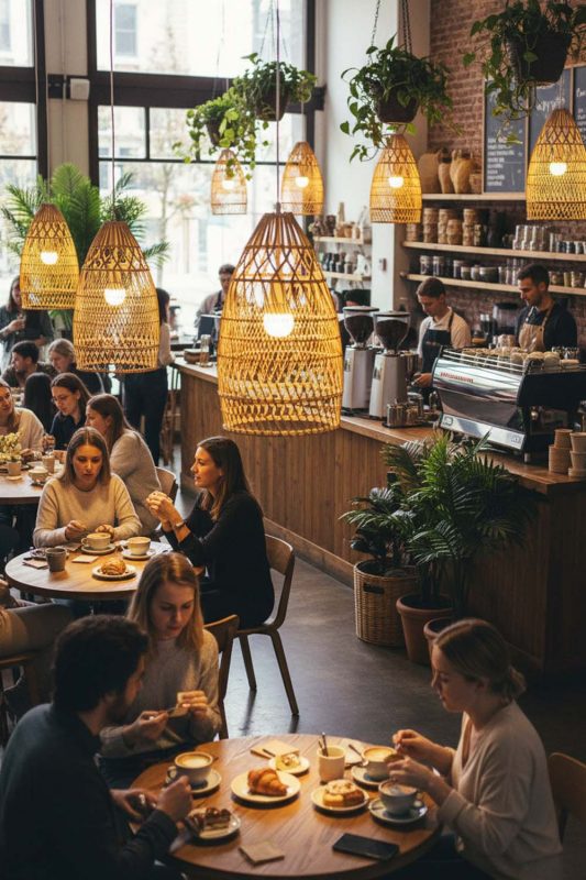 Cafe Rattan Egg-shaped Pendant Light - Cozy Coffee Vibes