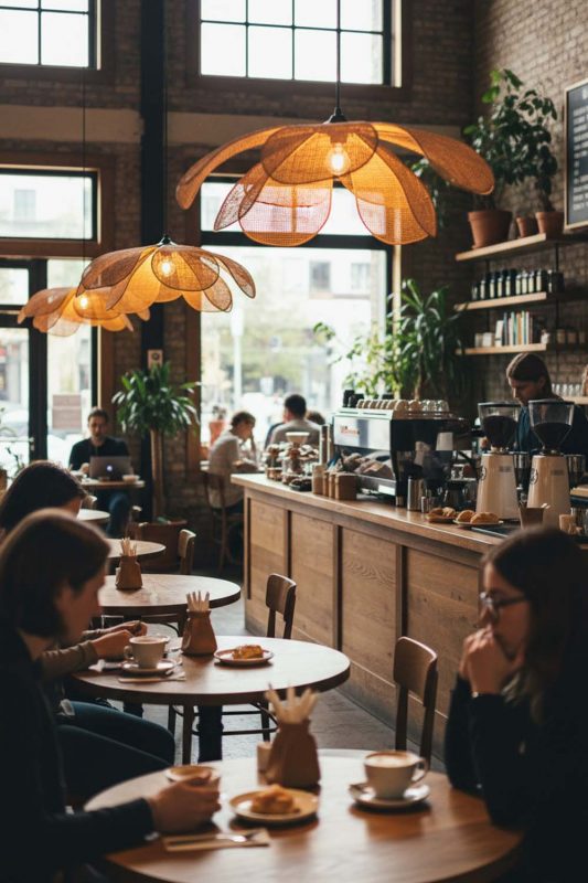 Cafe Rattan Flower Hanging Light - Cozy Coffee Vibes