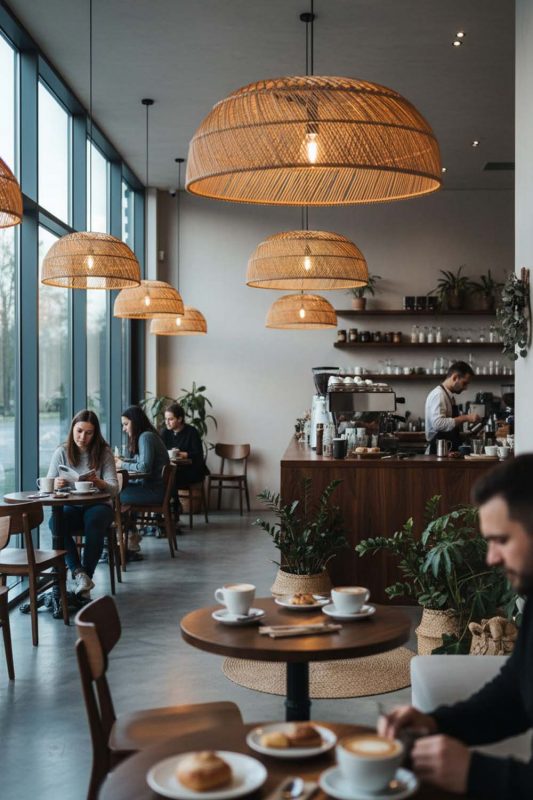 Cafe Rattan Large Dome Pendant Light - Relaxing Hangout Spot