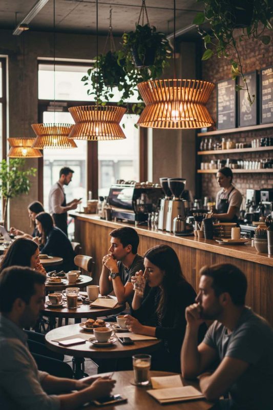 Cafe Round Wood Slat Pendant Light - Relaxing Hangout Spot