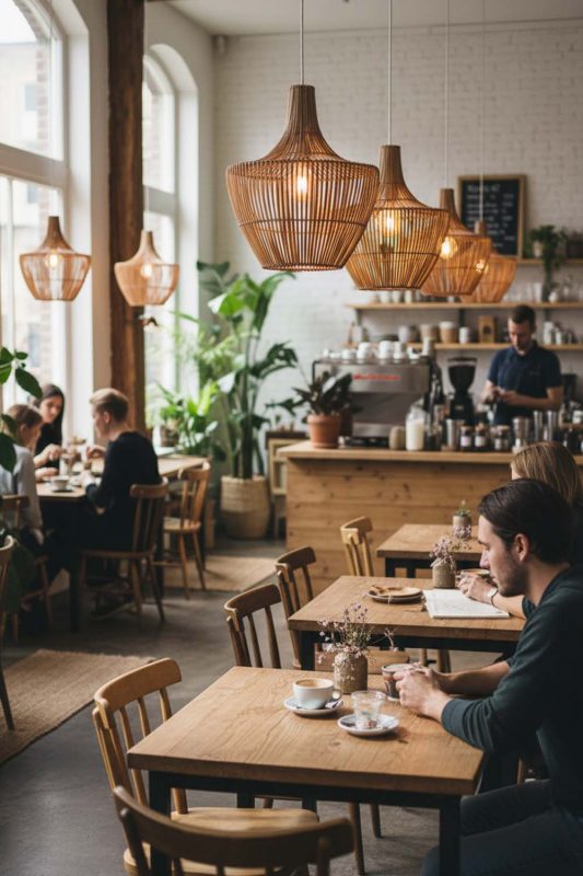 Cafe Special Geometric Bamboo Pendant Light - Artistic & Unique