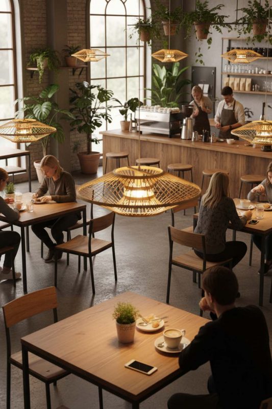Cafe Ufo Suspension Bamboo Light - Relaxing Hangout Spot