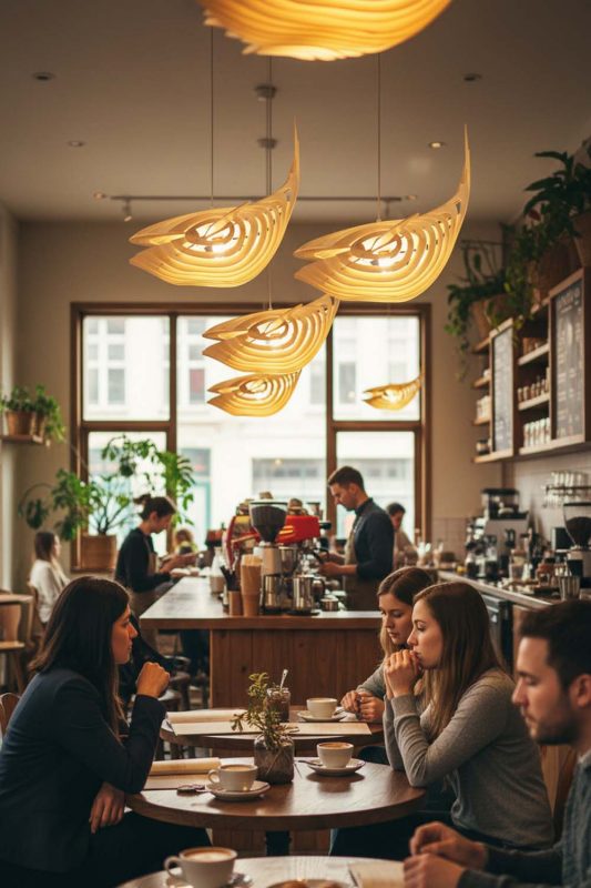 Cafe Whale Wood Pendant Light - Warm & Instagrammable