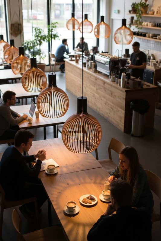 Cafe Wood Cage Pendant Light - Artistic & Unique