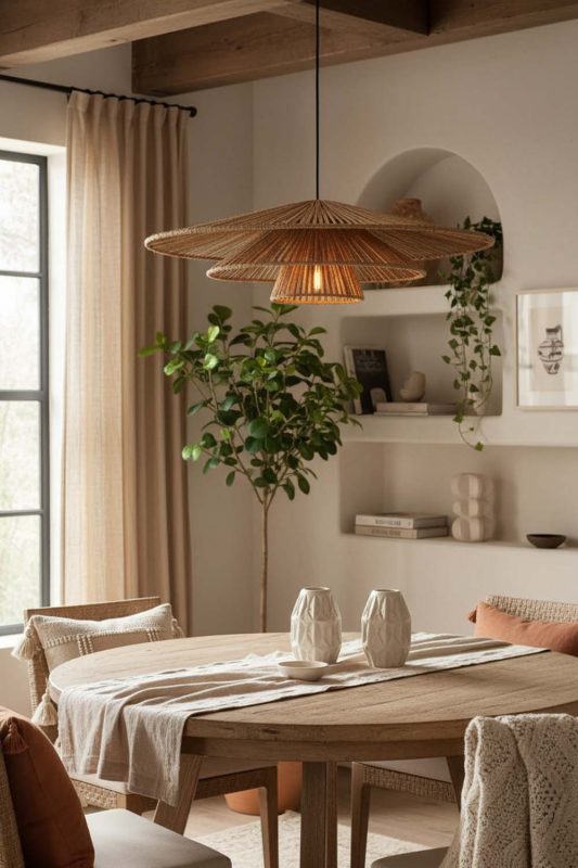 Cozy 3 Tiered Rattan Pendant Light - Soft & Relaxing
