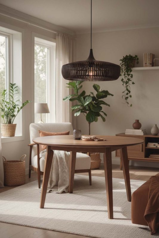 Cozy Coffee Bentwood Pendant Light - Hygge Vibes