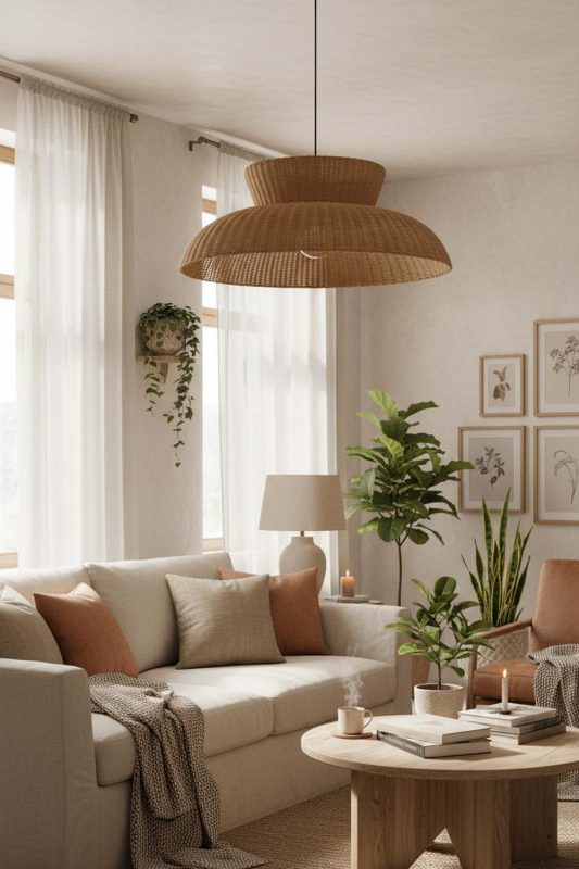 Cozy Highland Rattan Pendant Light - Comfort First