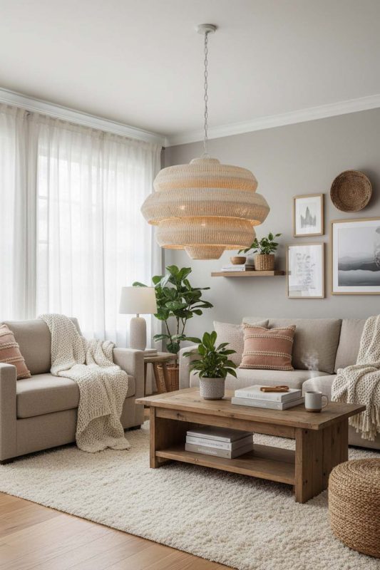 Cozy Natural Tiered Rattan Chandelier - Comfort First