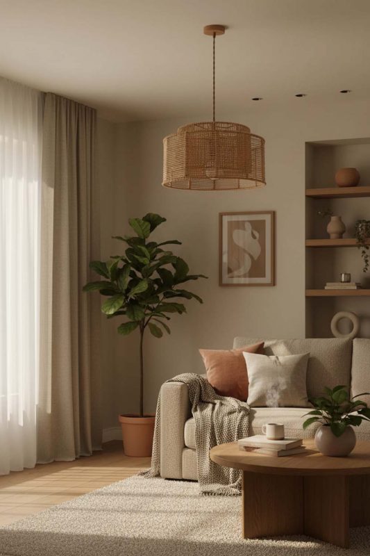 Cozy Paper Rope Pendant Light A - Soft & Relaxing