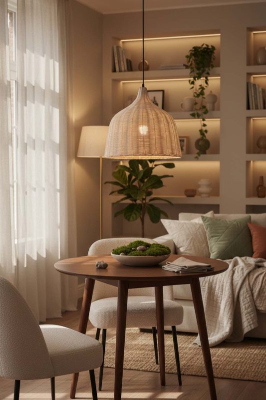 Cozy Rattan Basket Pendant Light Natural - Peaceful Living
