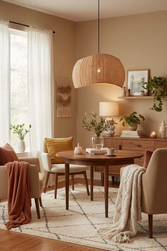 Cozy Rattan Ribbon Pendant Light - Warm & Inviting