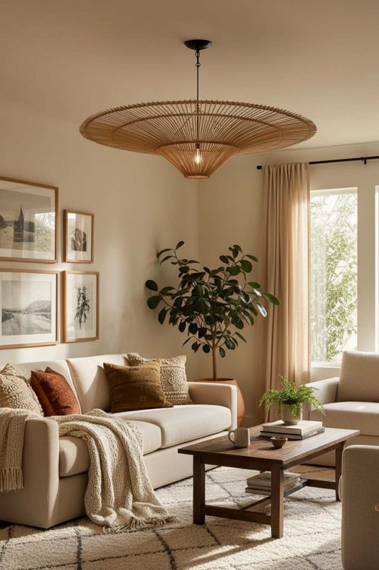 Cozy Rattan Umbrella Pendant Light - Warm & Inviting