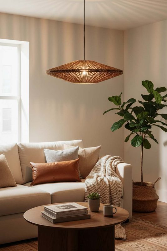 Cozy Ufo Hemp Rope Pendant Light - Warm & Inviting