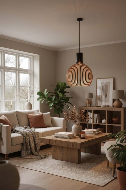 Cozy Wood Cage Pendant Light - Peaceful Living