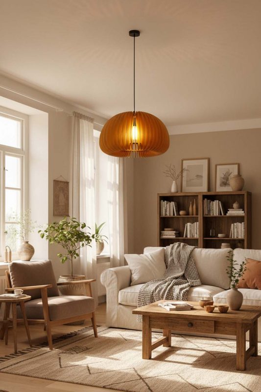 Cozy Wood Slat Pendant Light - Soft & Relaxing